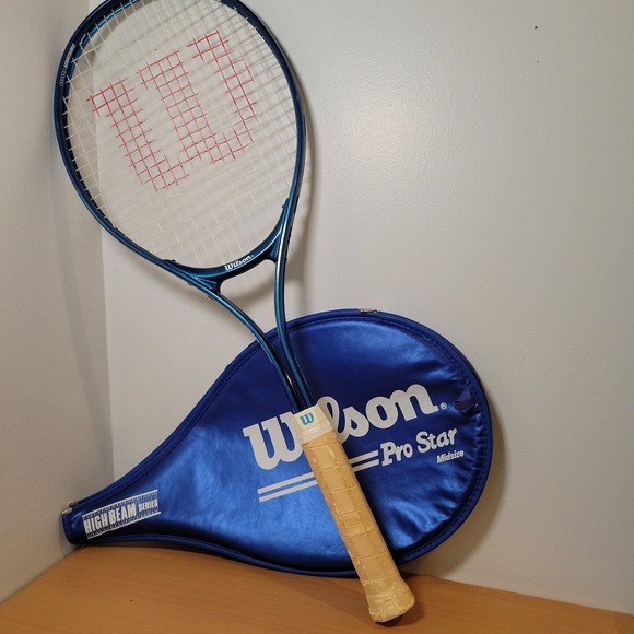 Wilson Pro Star Midsize Tennis Racket High Beam Series Widebody L3-4-3/8" & Case - Picture 1 of 11